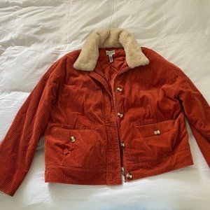 Orange Corduroy Winter coat